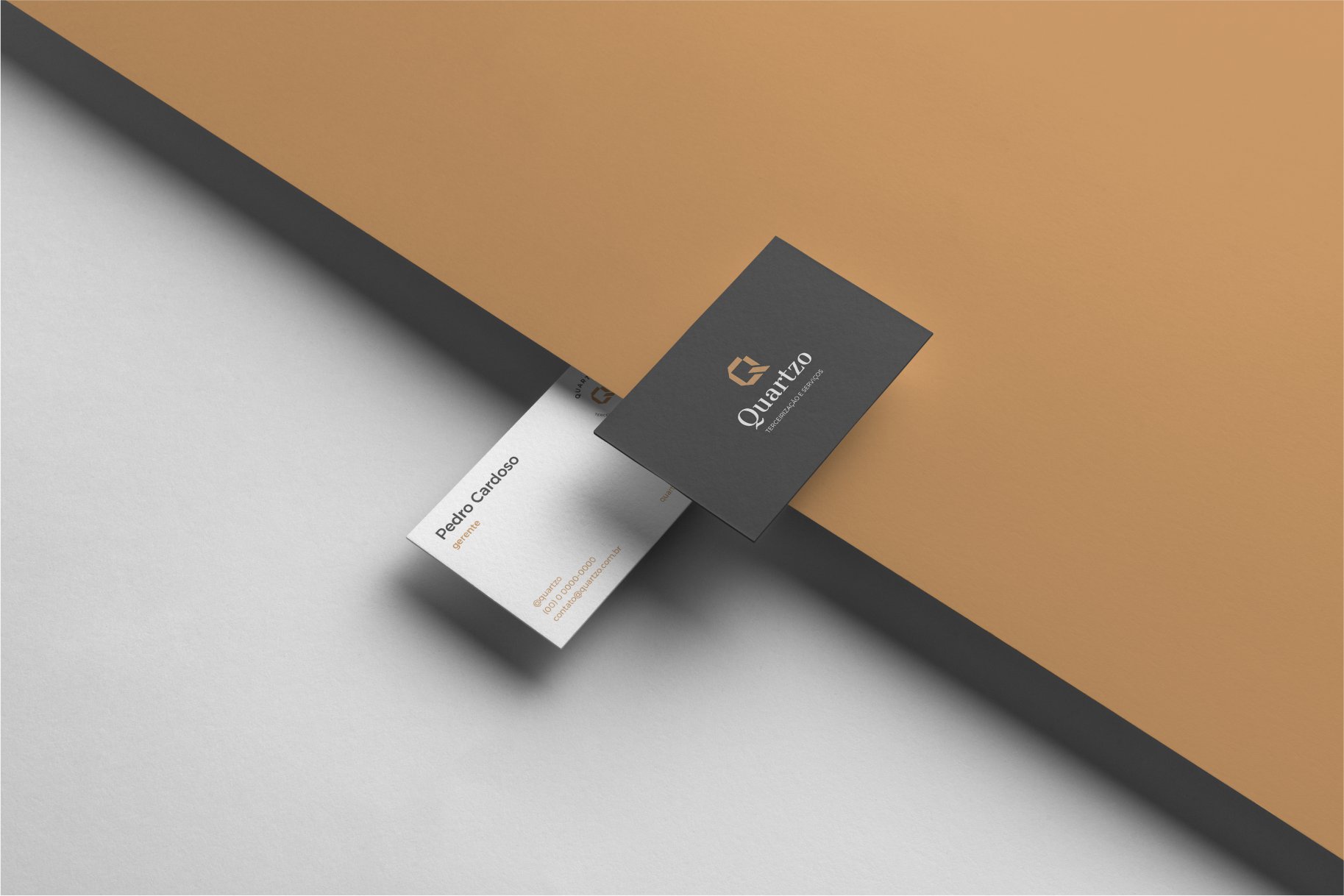 Cartão de Visitas Para Identidade Visual Quartzo