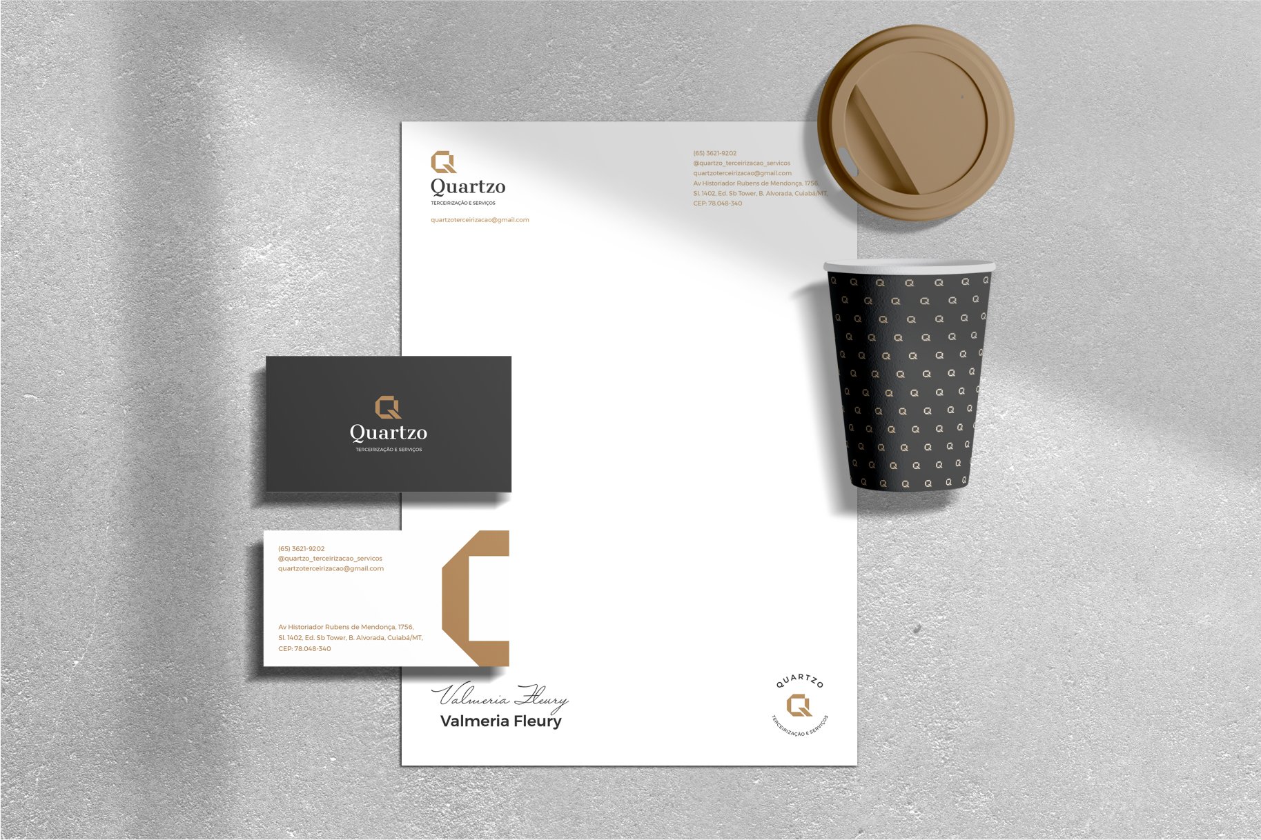 Copo de Café Identidade Visual Quartzo