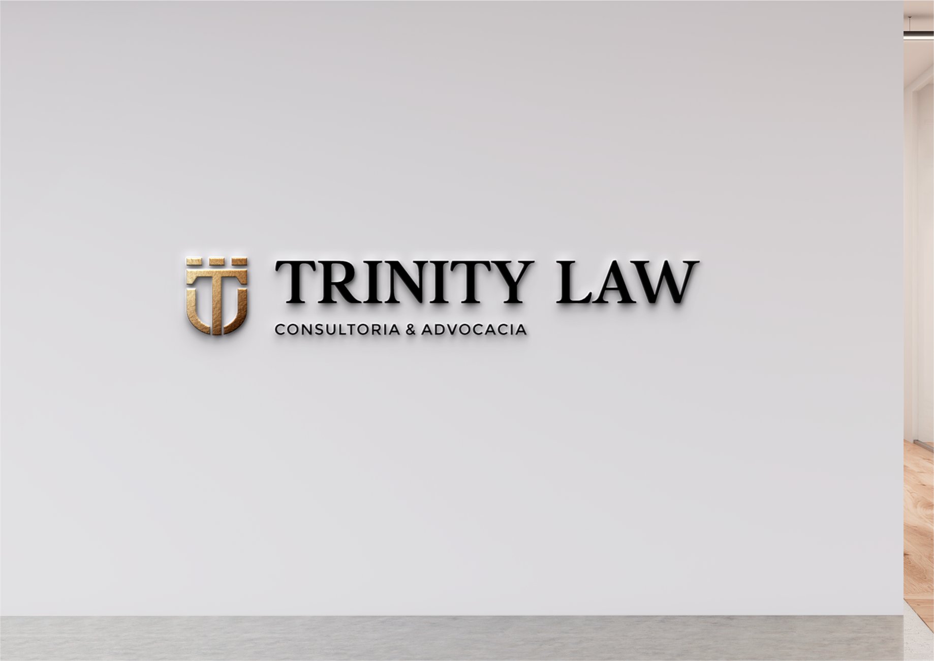 Mockup Logotipo Trinity Law Identidade Visual