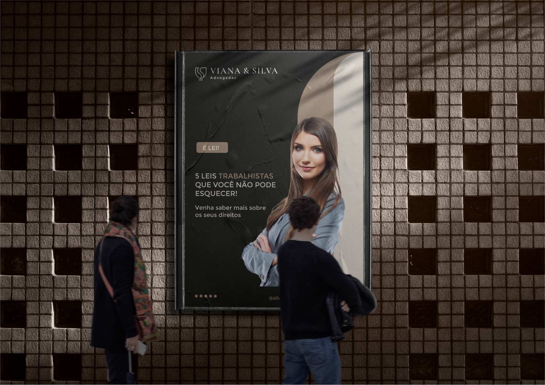 Poster personalizado para advogada Viane e Silva Advogadas Identidade Visual